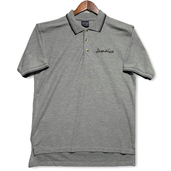 Vtg Island Polo Pre-Shrunk Men's Shirt Size Large Jamaica Logo 100% Super Cotton - Picture 7 of 10